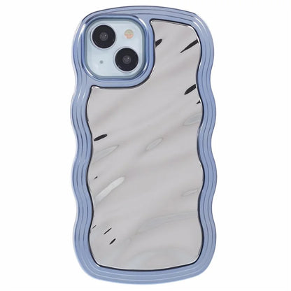 WT Series For iPhone 15 Case Electroplating Back TPU Phone Cover Cute Curly Wave Edge