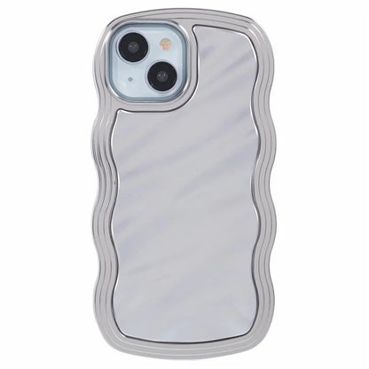 WT Series For iPhone 15 Case Electroplating Back TPU Phone Cover Cute Curly Wave Edge