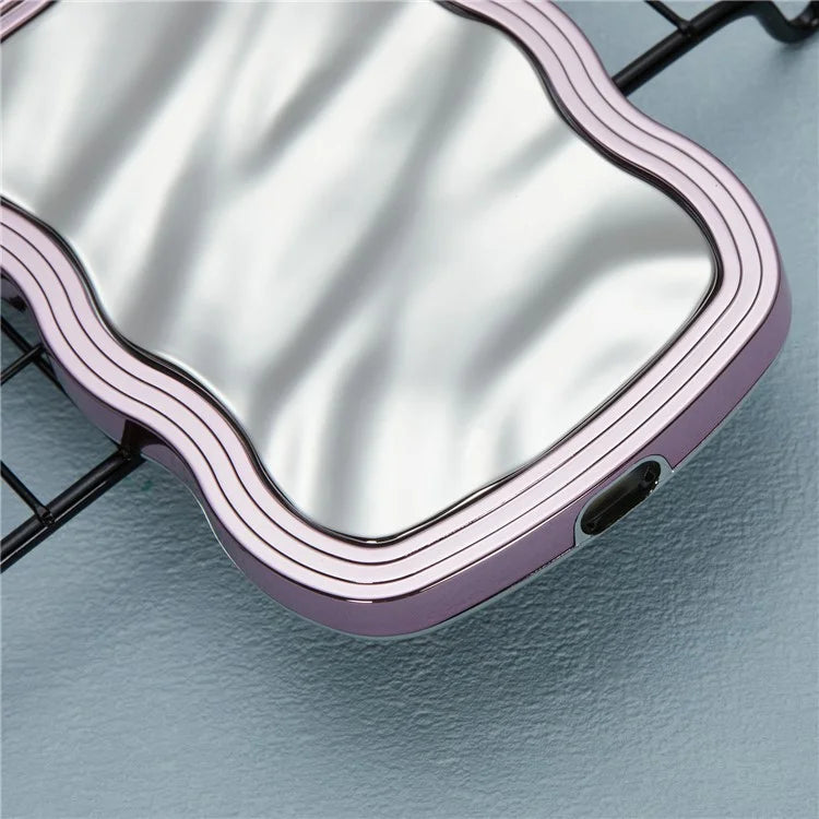 WT Series For iPhone 15 Case Electroplating Back TPU Phone Cover Cute Curly Wave Edge
