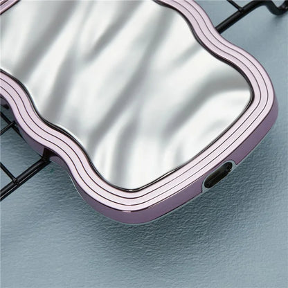 WT Series For iPhone 15 Case Electroplating Back TPU Phone Cover Cute Curly Wave Edge