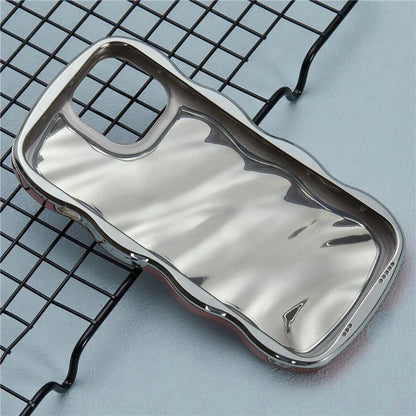 WT Series For iPhone 15 Case Electroplating Back TPU Phone Cover Cute Curly Wave Edge