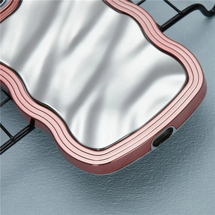 WT Series For iPhone 15 Case Electroplating Back TPU Phone Cover Cute Curly Wave Edge