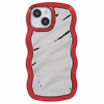 WT Series For iPhone 15 Case Electroplating Back TPU Phone Cover Cute Curly Wave Edge