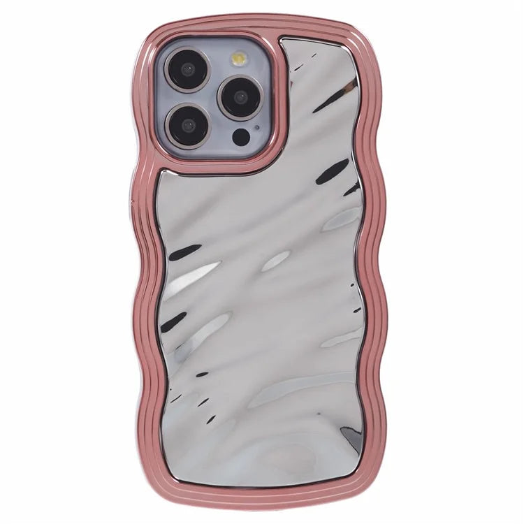 WT Series For iPhone 15 Pro Max Case Curly Wave Frame TPU Electroplating Phone Cover