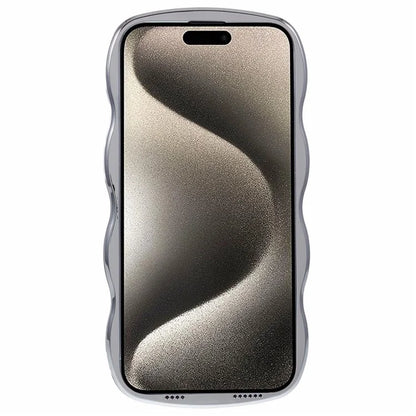 WT Series For iPhone 15 Pro Max Case Curly Wave Frame TPU Electroplating Phone Cover