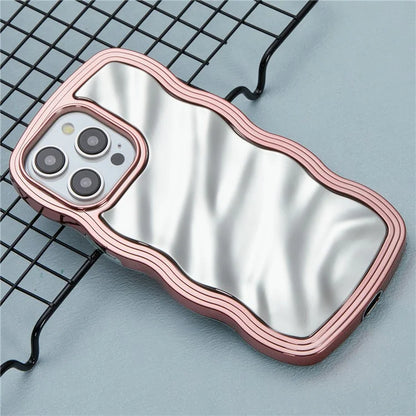 WT Series For iPhone 15 Pro Max Case Curly Wave Frame TPU Electroplating Phone Cover