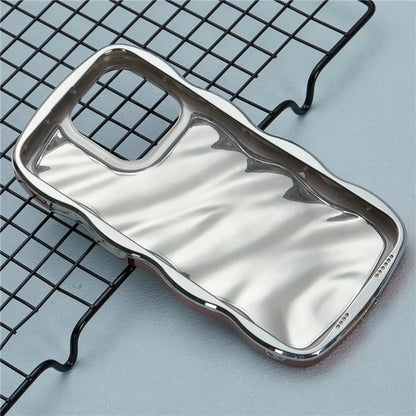 WT Series For iPhone 15 Pro Max Case Curly Wave Frame TPU Electroplating Phone Cover