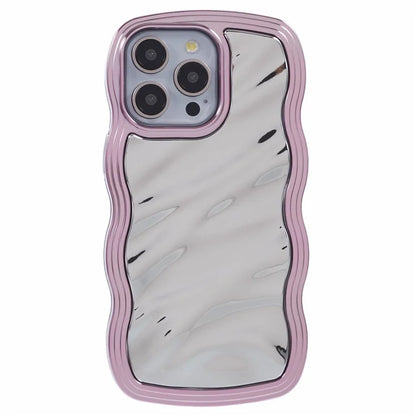 WT Series For iPhone 15 Pro Max Case Curly Wave Frame TPU Electroplating Phone Cover