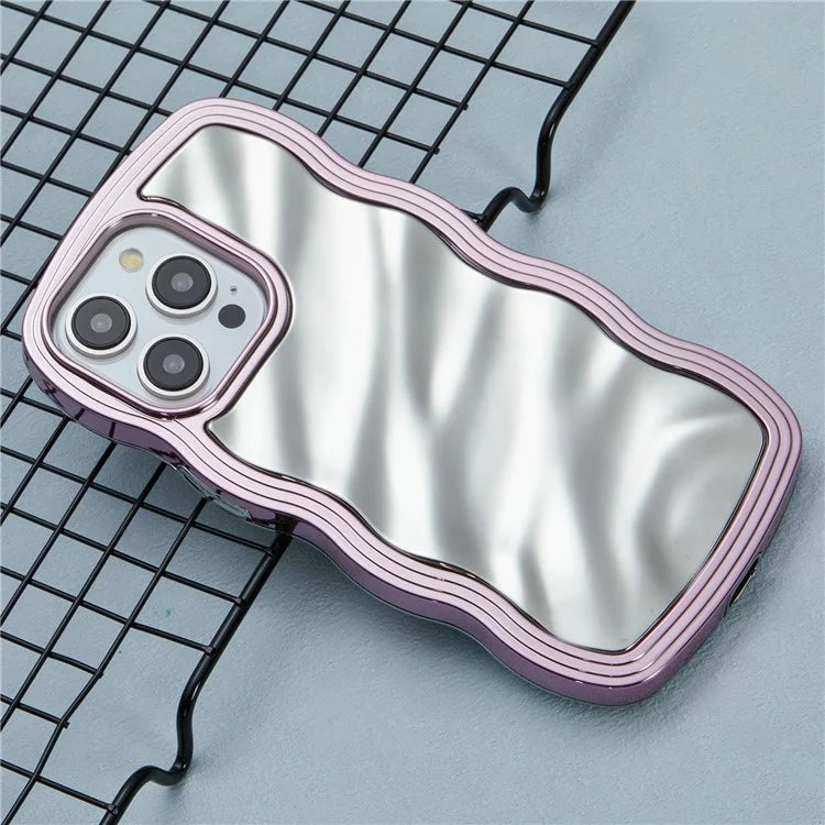 WT Series For iPhone 15 Pro Max Case Curly Wave Frame TPU Electroplating Phone Cover