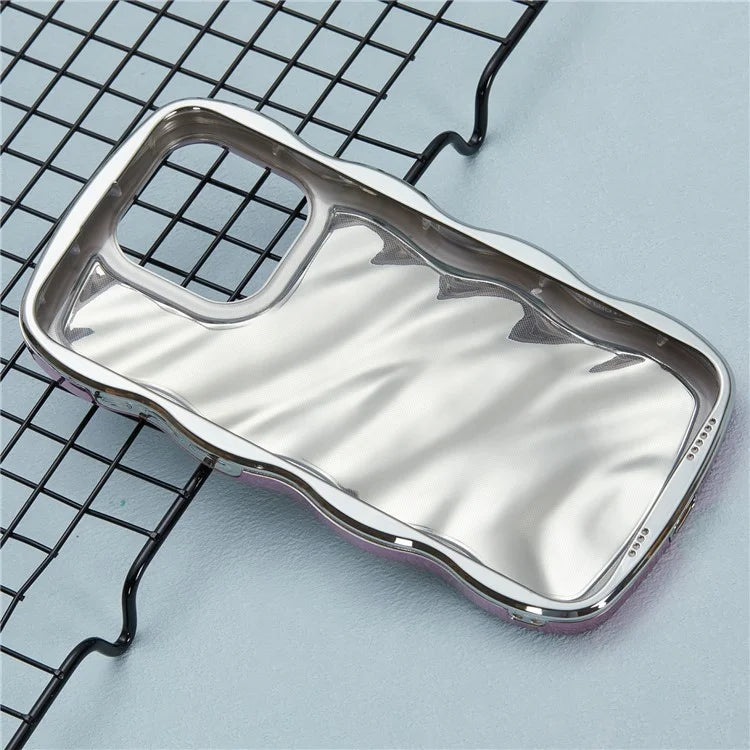 WT Series For iPhone 15 Pro Max Case Curly Wave Frame TPU Electroplating Phone Cover