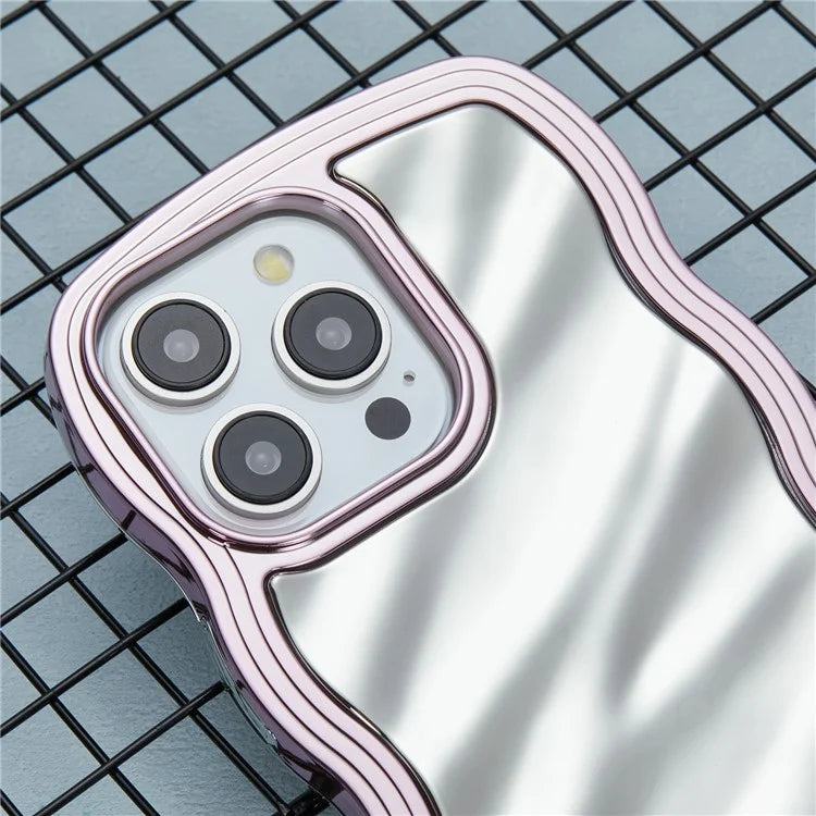WT Series For iPhone 15 Pro Max Case Curly Wave Frame TPU Electroplating Phone Cover
