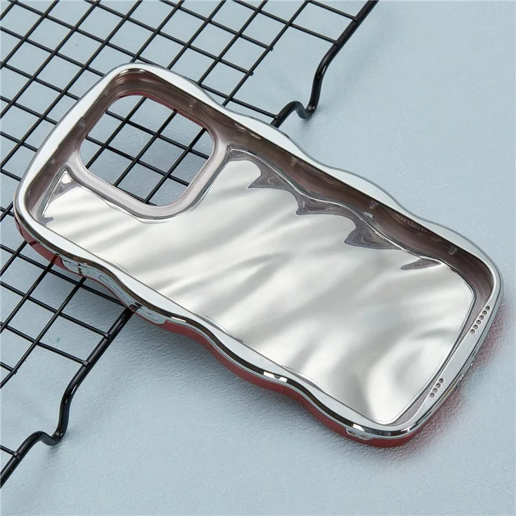 WT Series For iPhone 15 Pro Max Case Curly Wave Frame TPU Electroplating Phone Cover