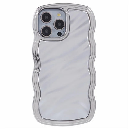 WT Series For iPhone 15 Pro Max Case Curly Wave Frame TPU Electroplating Phone Cover