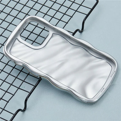 WT Series For iPhone 15 Pro Max Case Curly Wave Frame TPU Electroplating Phone Cover