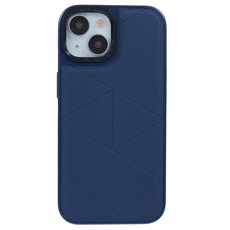 X-LEVEL For iPhone 14 / 13 Case Leather+PC+TPU Protective Phone Cover Geometric Pattern Lines