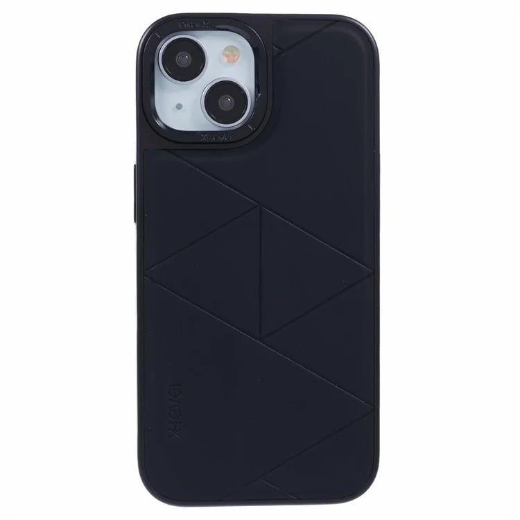 X-LEVEL For iPhone 14 / 13 Case Leather+PC+TPU Protective Phone Cover Geometric Pattern Lines
