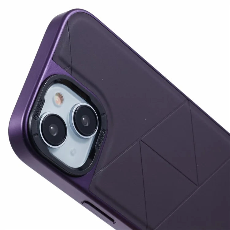 X-LEVEL For iPhone 14 / 13 Case Leather+PC+TPU Protective Phone Cover Geometric Pattern Lines