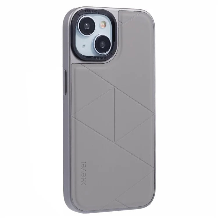 X-LEVEL For iPhone 15 Case Shockproof Geometric PU Leather Back Cover