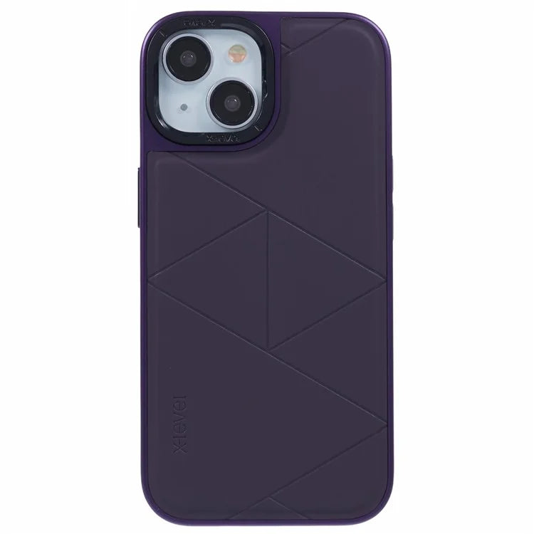 X-LEVEL For iPhone 15 Case Shockproof Geometric PU Leather Back Cover