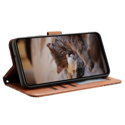 For iPhone 16 Case with Wrist Strap Leather Phone Cover Wall Cats Pattern