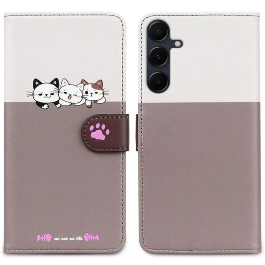 Cartoon Pet Series for Samsung Galaxy A35 5G Case Wallet Splicing Leather Cover