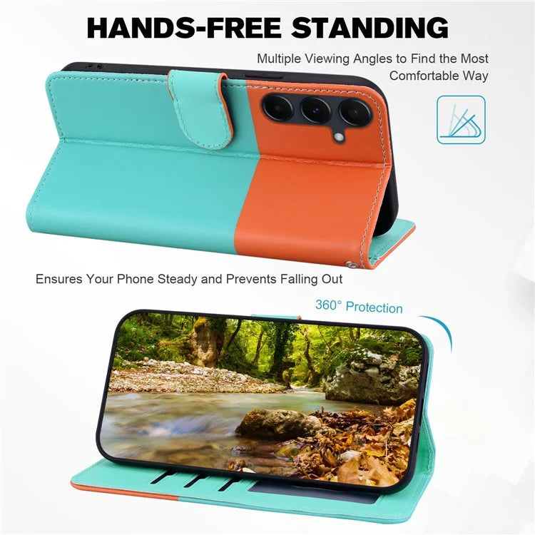 Cartoon Pet Series for Samsung Galaxy A55 5G Wallet Case Splicing Leather Phone Cover