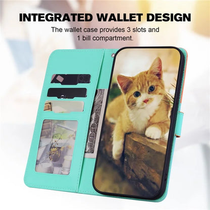 Cartoon Pet Series for Samsung Galaxy A55 5G Wallet Case Splicing Leather Phone Cover