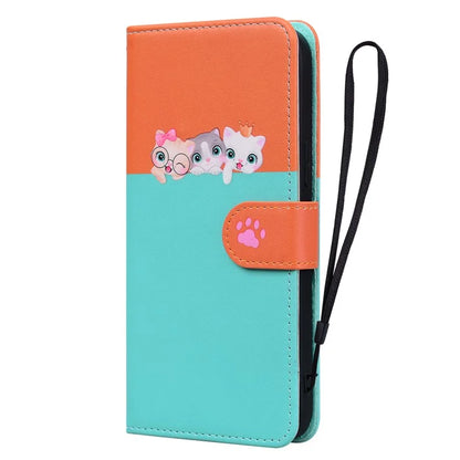 Cartoon Pet Series for Samsung Galaxy A55 5G Wallet Case Splicing Leather Phone Cover