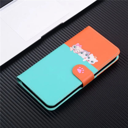 Cartoon Pet Series for Samsung Galaxy A55 5G Wallet Case Splicing Leather Phone Cover