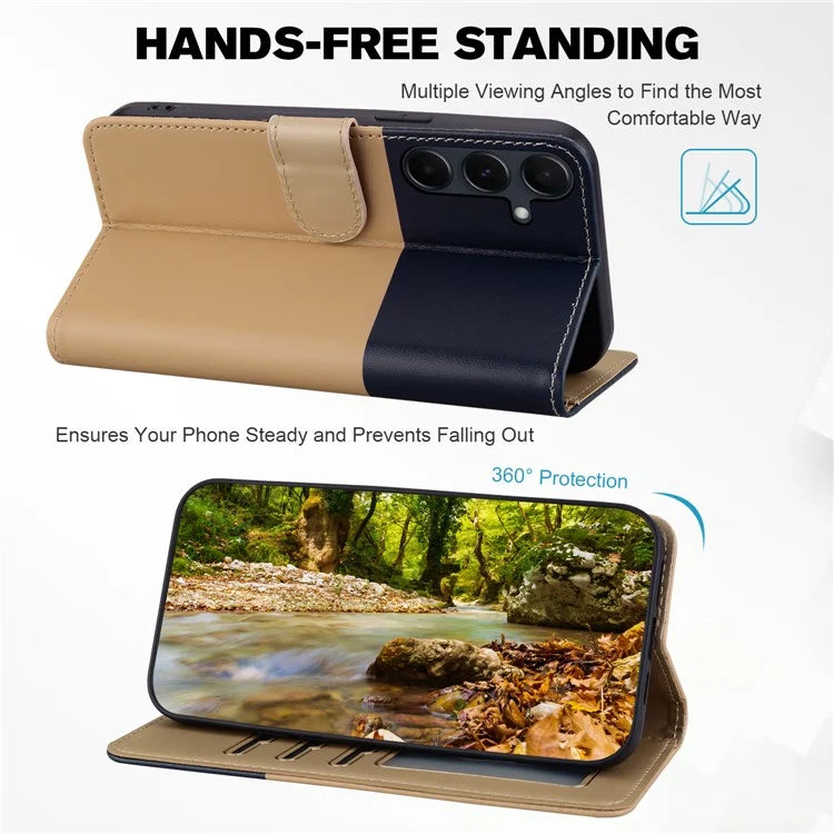 Cartoon Pet Series for Samsung Galaxy A55 5G Wallet Case Splicing Leather Phone Cover