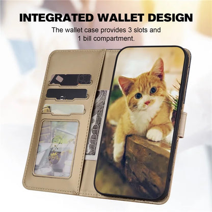 Cartoon Pet Series for Samsung Galaxy A55 5G Wallet Case Splicing Leather Phone Cover