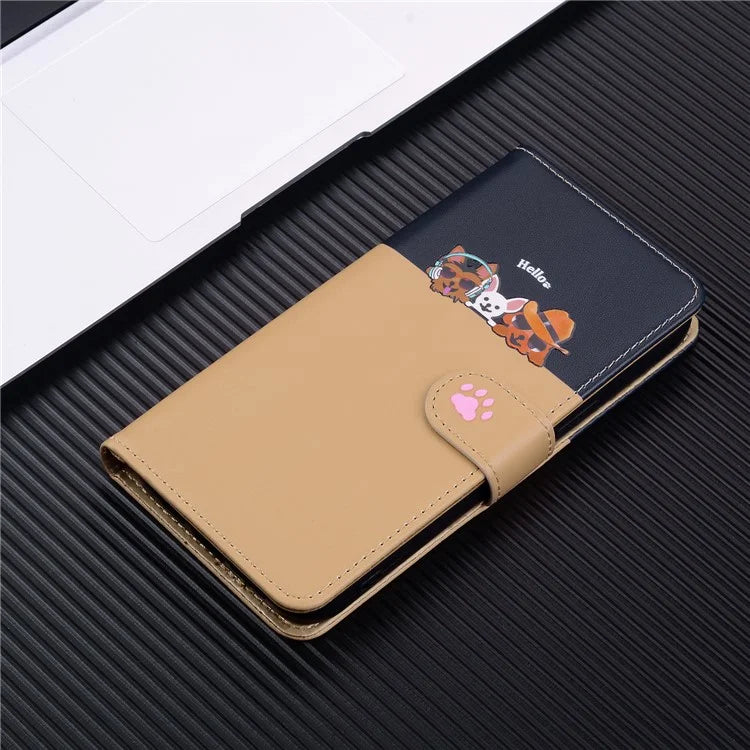 Cartoon Pet Series for Samsung Galaxy A55 5G Wallet Case Splicing Leather Phone Cover