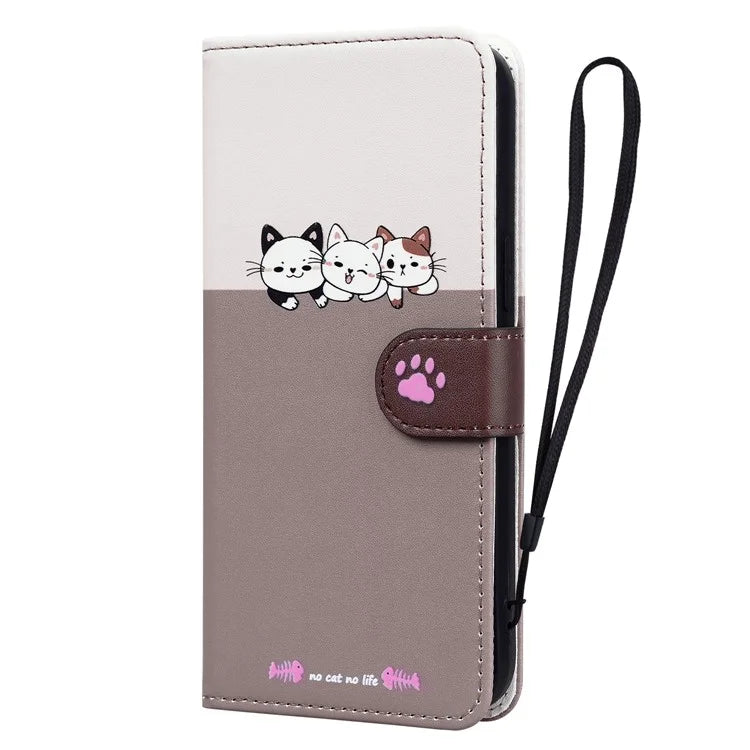 Cartoon Pet Series for Samsung Galaxy A55 5G Wallet Case Splicing Leather Phone Cover
