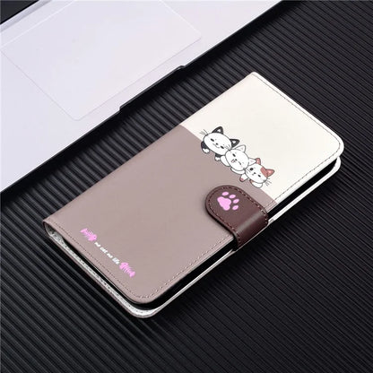 Cartoon Pet Series for Samsung Galaxy A55 5G Wallet Case Splicing Leather Phone Cover