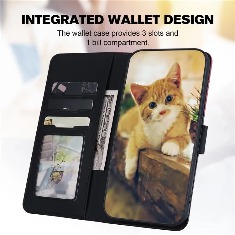Cartoon Pet Series for Samsung Galaxy A55 5G Wallet Case Splicing Leather Phone Cover