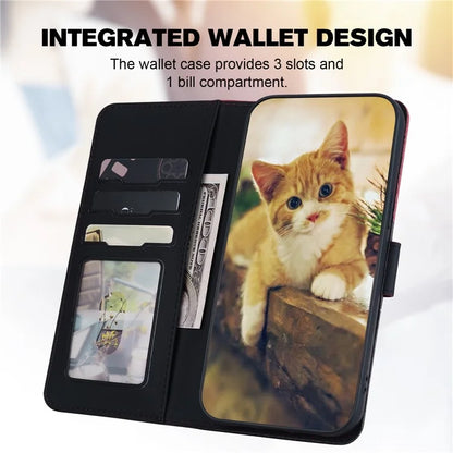 Cartoon Pet Series for Samsung Galaxy A55 5G Wallet Case Splicing Leather Phone Cover