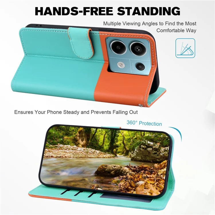 Cartoon Pet Series for Xiaomi Redmi Note 13 Pro 4G / Poco M6 Pro 4G Case Splicing Leather Wallet Phone Cover