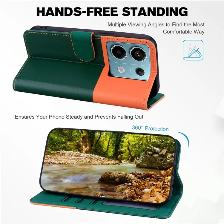 Cartoon Pet Series for Xiaomi Redmi Note 13 Pro 4G / Poco M6 Pro 4G Case Splicing Leather Wallet Phone Cover