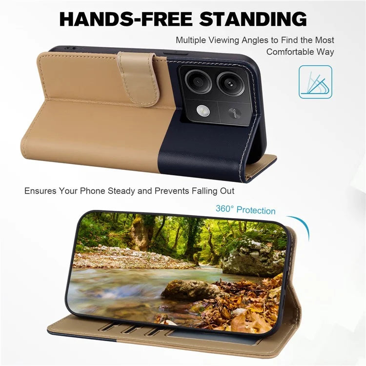 Cartoon Pet Series for Xiaomi Redmi Note 13 4G Wallet Phone Case Splicing Leather Flip Cover
