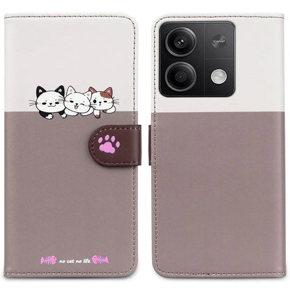 Cartoon Pet Series for Xiaomi Redmi Note 13 4G Wallet Phone Case Splicing Leather Flip Cover