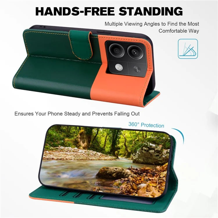 Cartoon Pet Series for Xiaomi Redmi Note 13 4G Wallet Phone Case Splicing Leather Flip Cover