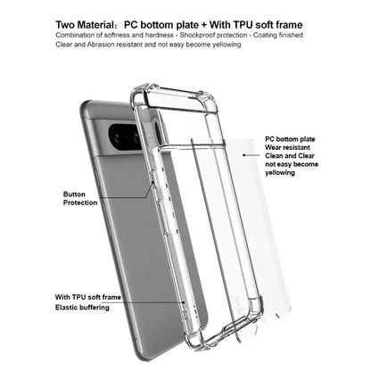IMAK For Google Pixel 8 Case Transparent PC+TPU Protective Phone Cover