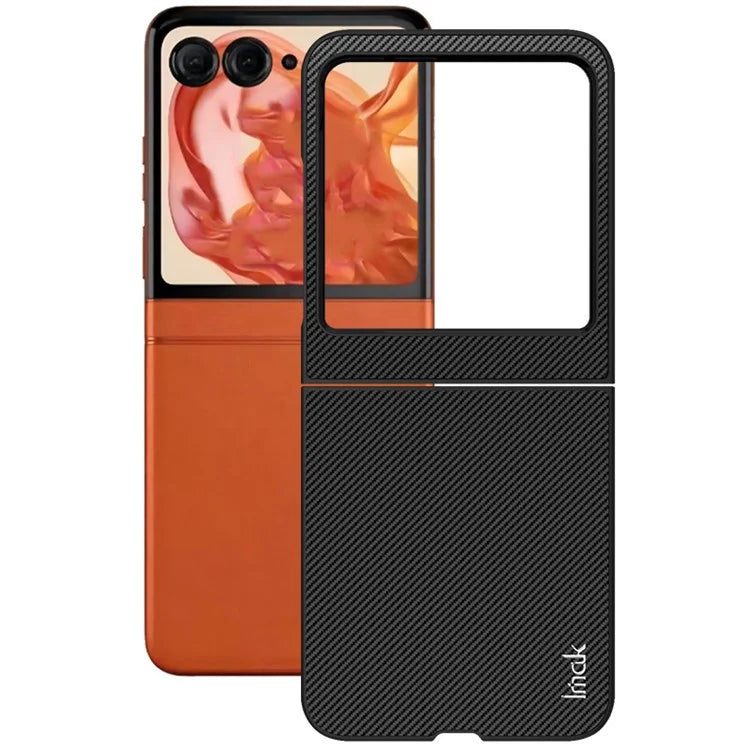IMAK Ruiyi Series for Motorola Razr 50 5G / Razr 2024 5G Case Carbon Fiber Leather+PC Phone Cover