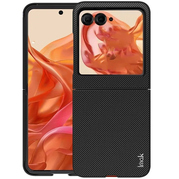 IMAK Ruiyi Series for Motorola Razr 50 5G / Razr 2024 5G Case Carbon Fiber Leather+PC Phone Cover
