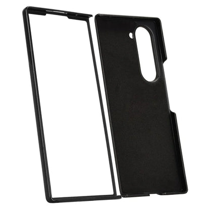For Samsung Galaxy Z Fold6 5G Case Retro Leather Coated PC Phone Cover with Pens Slot