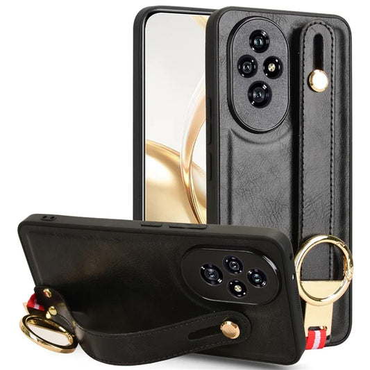 For Honor 200 5G Case Wristband Leather Coated PC+TPU Phone Cover with Bottle Opener