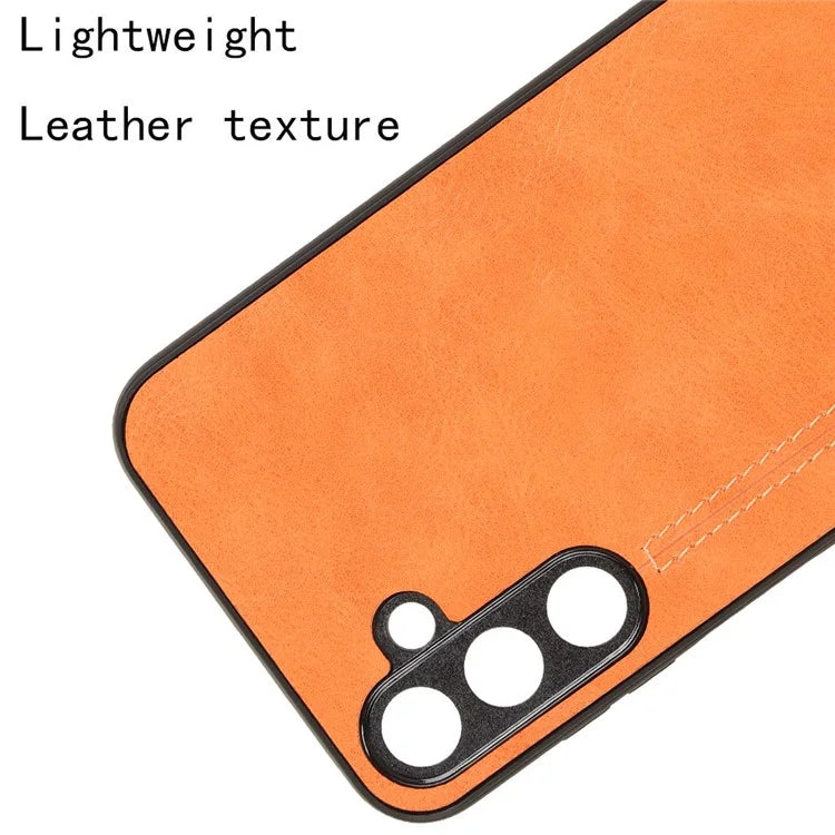 For Samsung Galaxy M15 5G Case Leather Coated PC+TPU Cover Stitching Line