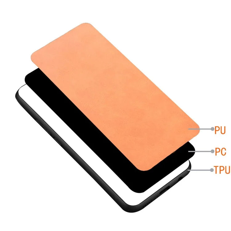 For Samsung Galaxy M15 5G Case Leather Coated PC+TPU Cover Stitching Line