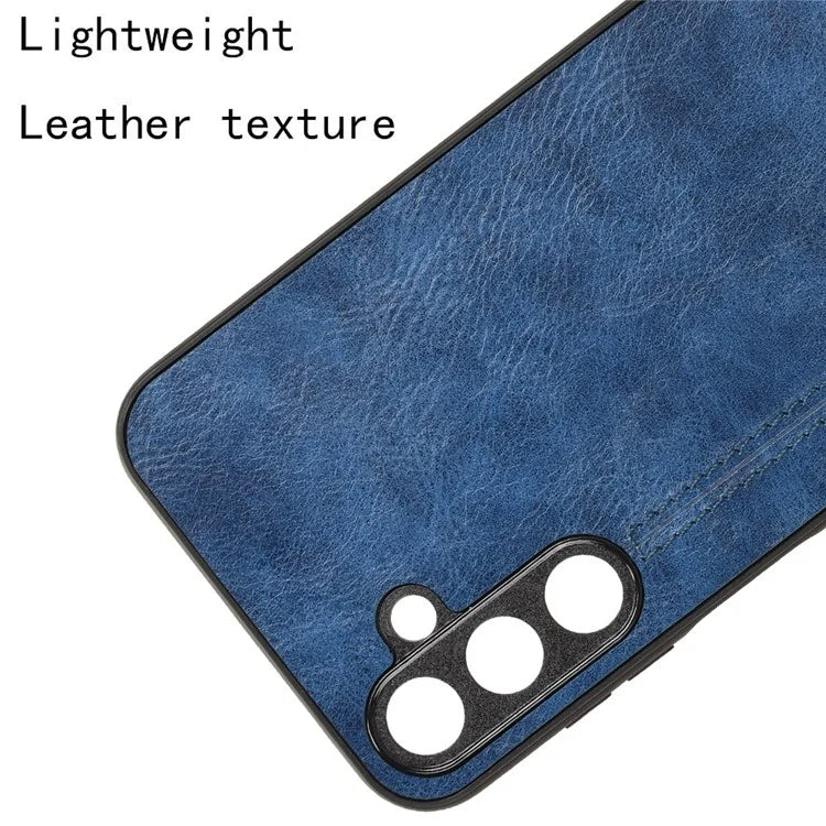 For Samsung Galaxy M15 5G Case Leather Coated PC+TPU Cover Stitching Line