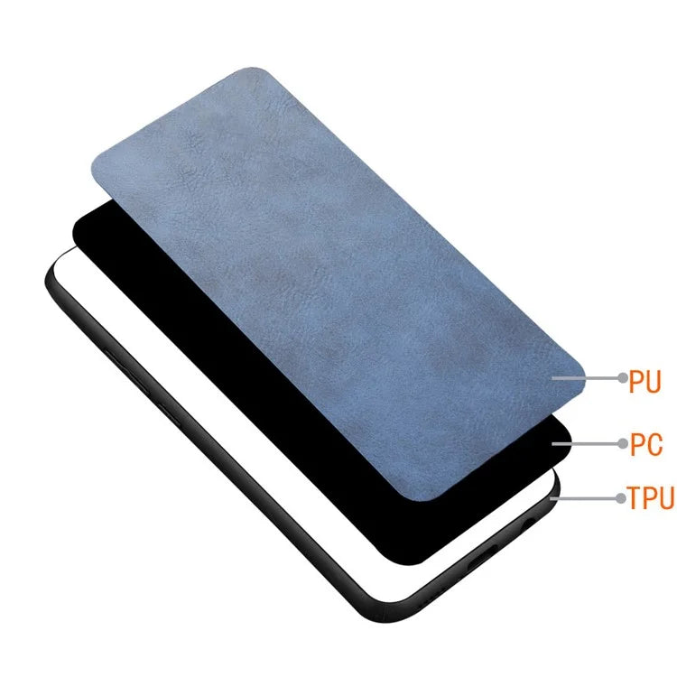 For Samsung Galaxy M15 5G Case Leather Coated PC+TPU Cover Stitching Line
